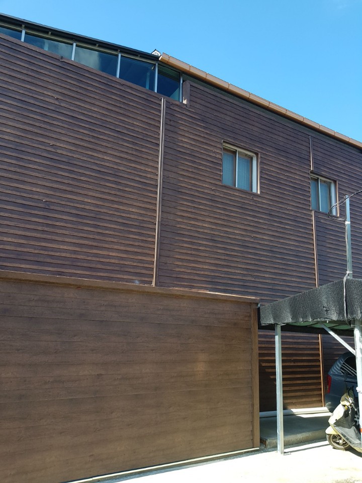 노후벽 단열공사 티크판넬 공사사진