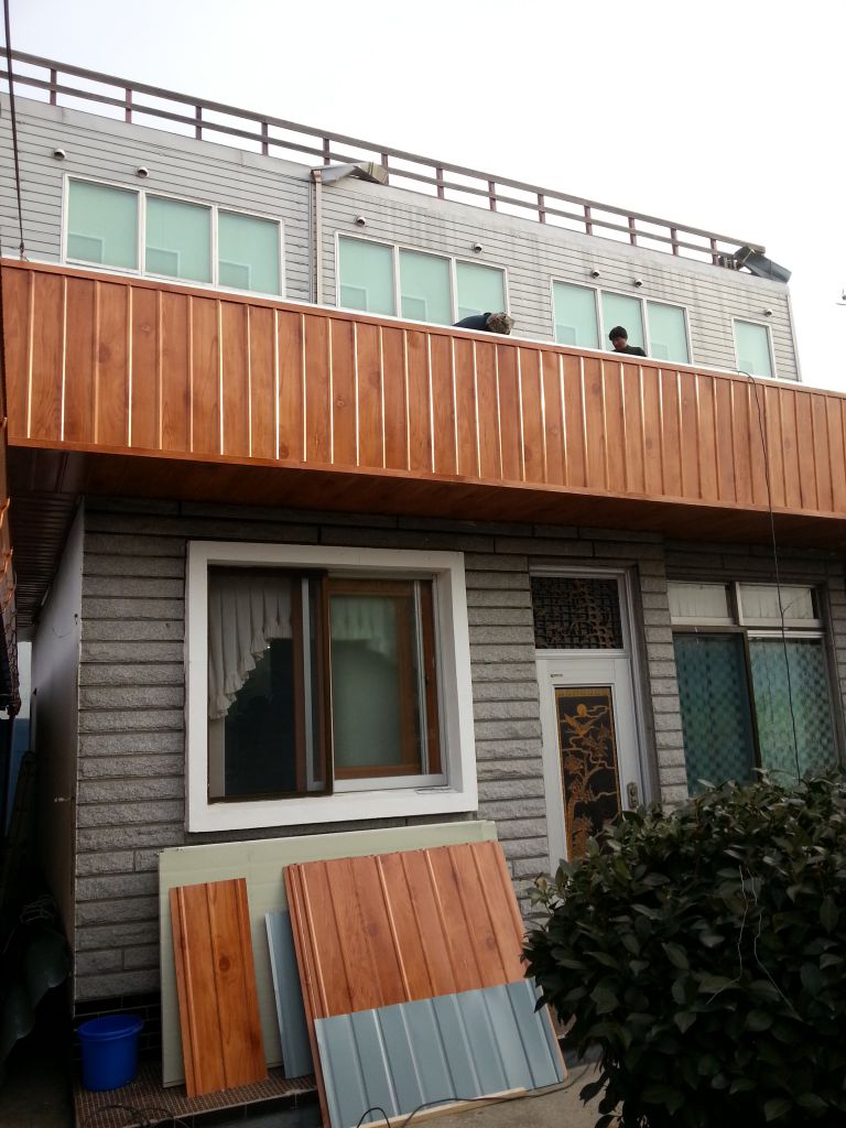 슬라브 옥상 시공 중 입니다